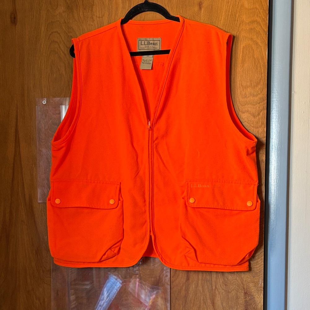 LL Bean Men’s Vibrant Orange Work Utility Vest